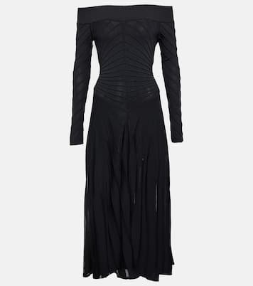 Off-shoulder jersey midi dress | Alaïa
