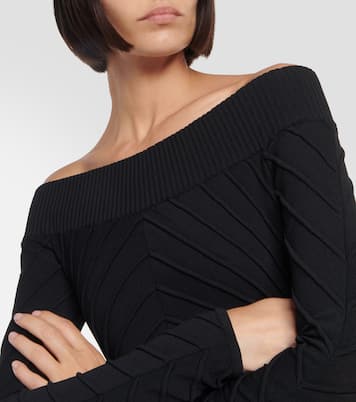Off-shoulder jersey midi dress | Alaïa