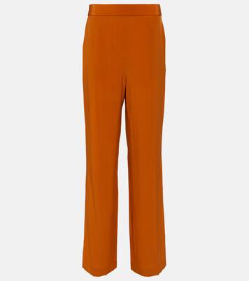 Pantalon droit Tova en crêpe de soie | Joseph