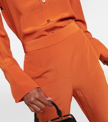 Pantalon droit Tova en crêpe de soie | Joseph