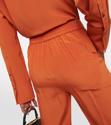 Pantalon droit Tova en crêpe de soie | Joseph