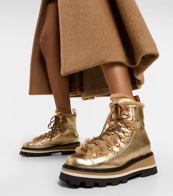 Chike shearling-lined leather ankle boots | Jimmy Choo