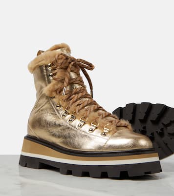 Chike shearling-lined leather ankle boots | Jimmy Choo