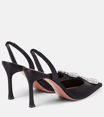 Camelia 90 satin slingback pumps | Amina Muaddi