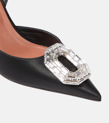 Camelia 90 satin slingback pumps | Amina Muaddi