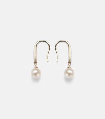 Boucles d'oreilles en or 14 ct, diamants et perles | Mateo