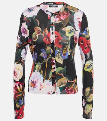 Cardigan en soie à fleurs | Dolce&Gabbana