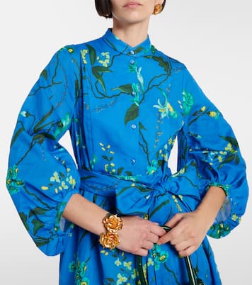 Vestido midi de algodón y lino | Erdem