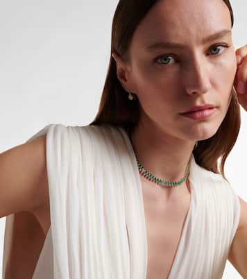 18kt white gold and enamel choker with emeralds | Kamyen
