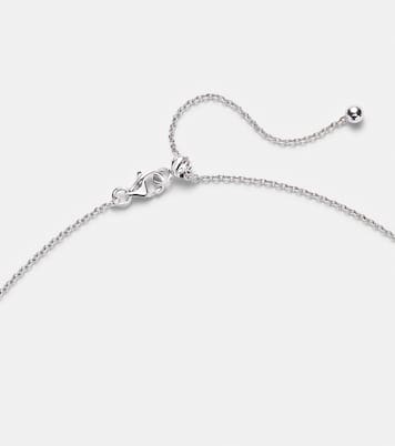 18kt white gold and enamel choker with emeralds | Kamyen