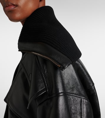Cropped leather bomber jacket | Chloé