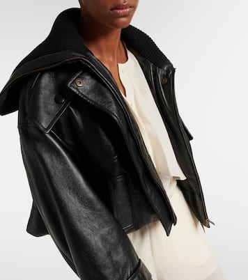 Cropped leather bomber jacket | Chloé