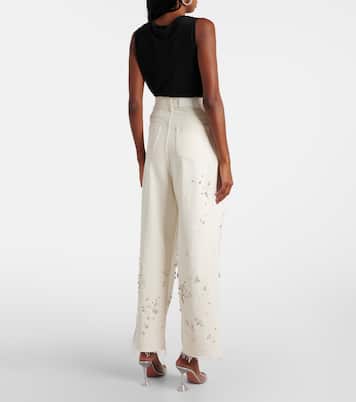 Verzierte Wide-Leg Jeans | Xu Zhi