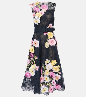 Vestido de cóctel Orchid de encaje bordado | Oscar de la Renta