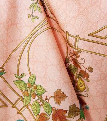 Sciarpa in seta GG con stampa | Gucci