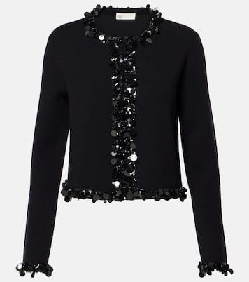 Kendra sequined wool and cashmere cardigan | Tory Burch