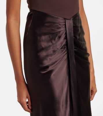Wayfaring gathered strapless midi dress | Staud