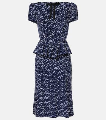 Abito midi in seta a pois | Alessandra Rich