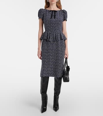 Abito midi in seta a pois | Alessandra Rich