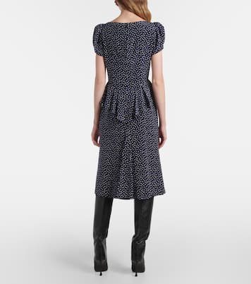 Abito midi in seta a pois | Alessandra Rich