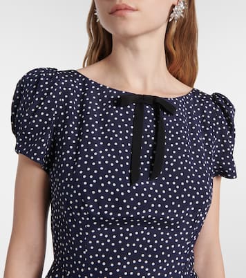 Abito midi in seta a pois | Alessandra Rich