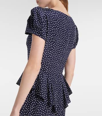 Abito midi in seta a pois | Alessandra Rich