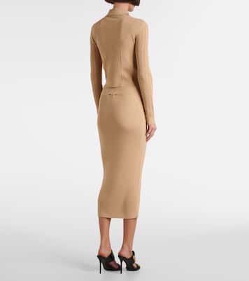 Gonna a tubino in maglia a coste | Balmain