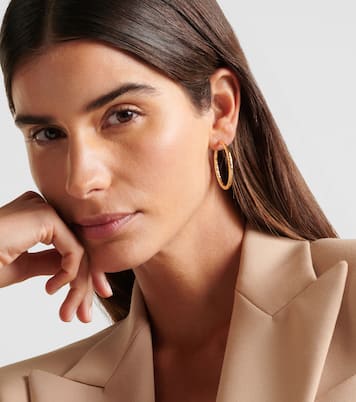 Bold Sparkle Medium 14kt gold hoop earrings | Stone and Strand