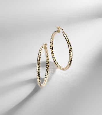 Bold Sparkle Medium 14kt gold hoop earrings | Stone and Strand