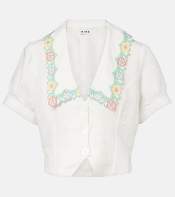 Pantaloni Iveta in misto lino a gamba larga | Rixo