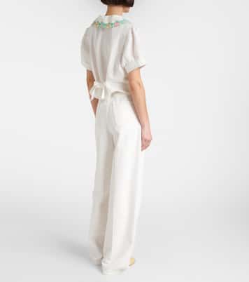 Pantaloni Iveta in misto lino a gamba larga | Rixo
