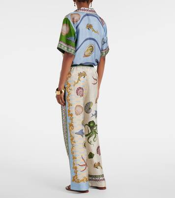 Pantalon ample Bath House imprimé en soie | Alémais