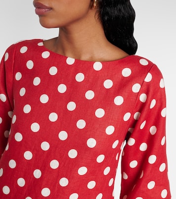 Miniabito Nina in lino a pois | Posse
