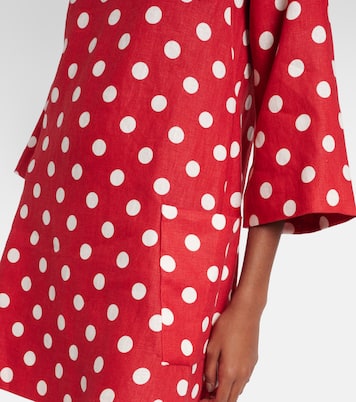 Miniabito Nina in lino a pois | Posse