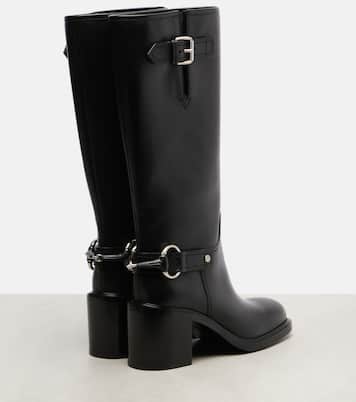 Horsebit leather knee-high boots | Gucci