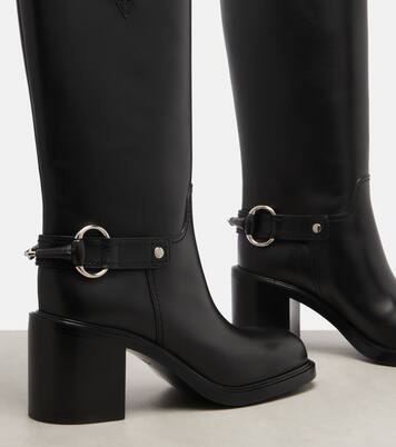 Horsebit leather knee-high boots | Gucci