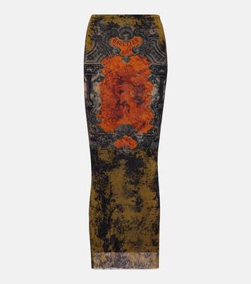 Médaillon printed mesh slim pants | Jean Paul Gaultier