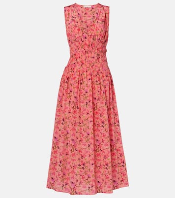 Robe midi Sylvie en soie à fleurs | Ulla Johnson