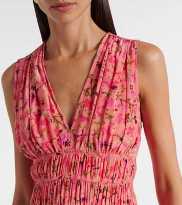 Robe midi Sylvie en soie à fleurs | Ulla Johnson