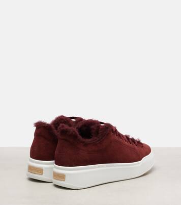Tmaxi Teddy-trimmed suede sneakers  | Max Mara
