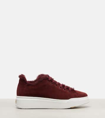 Tmaxi Teddy-trimmed suede sneakers  | Max Mara
