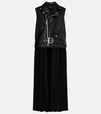 Vestido largo de piel sintética y jersey | Junya Watanabe