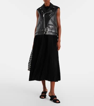 Vestido largo de piel sintética y jersey | Junya Watanabe
