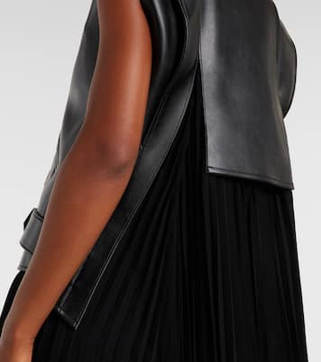 Vestido largo de piel sintética y jersey | Junya Watanabe