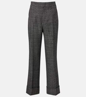 Gerade High-Rise-Hose aus Wolle | Gucci