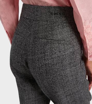 Gerade High-Rise-Hose aus Wolle | Gucci