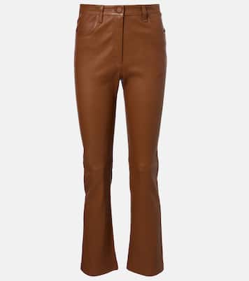 Cropped leather bootcut pants | Joseph