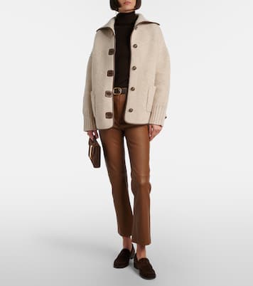 Cropped leather bootcut pants | Joseph