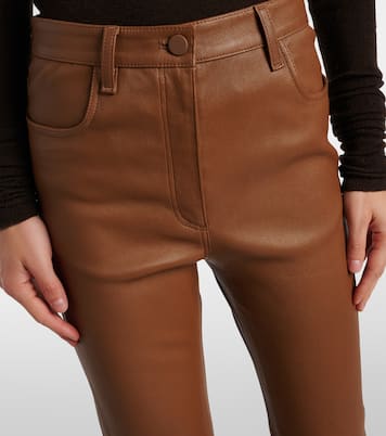 Cropped leather bootcut pants | Joseph
