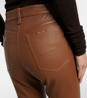 Cropped leather bootcut pants | Joseph